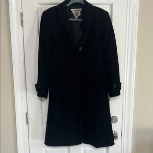 Marvin Richards Long Black Coat – Size 8 90% wool 10% cashmere